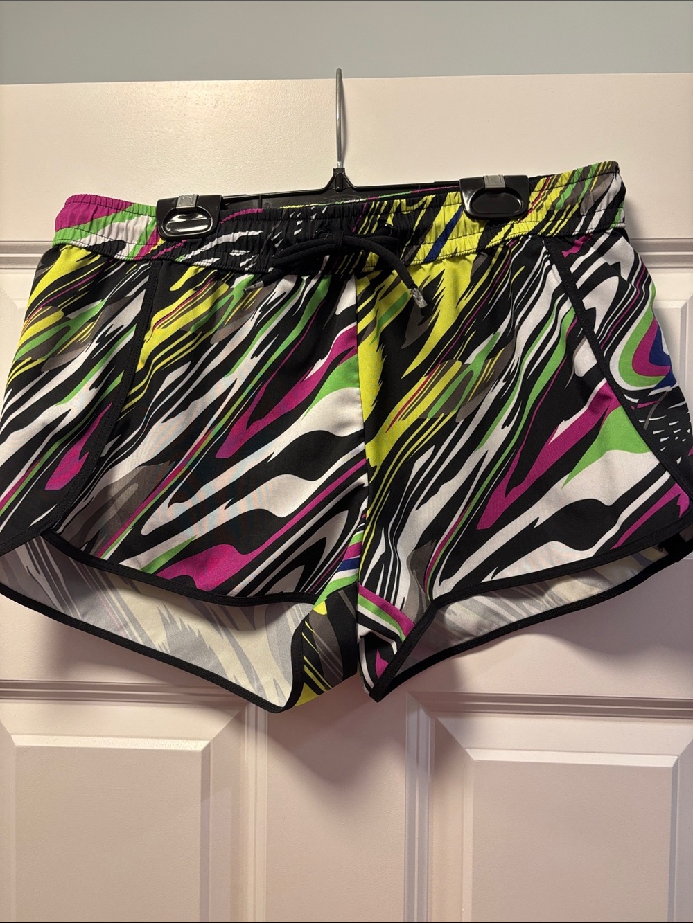 Fabletics Black White Neon Zebra Print Women’s Shorts